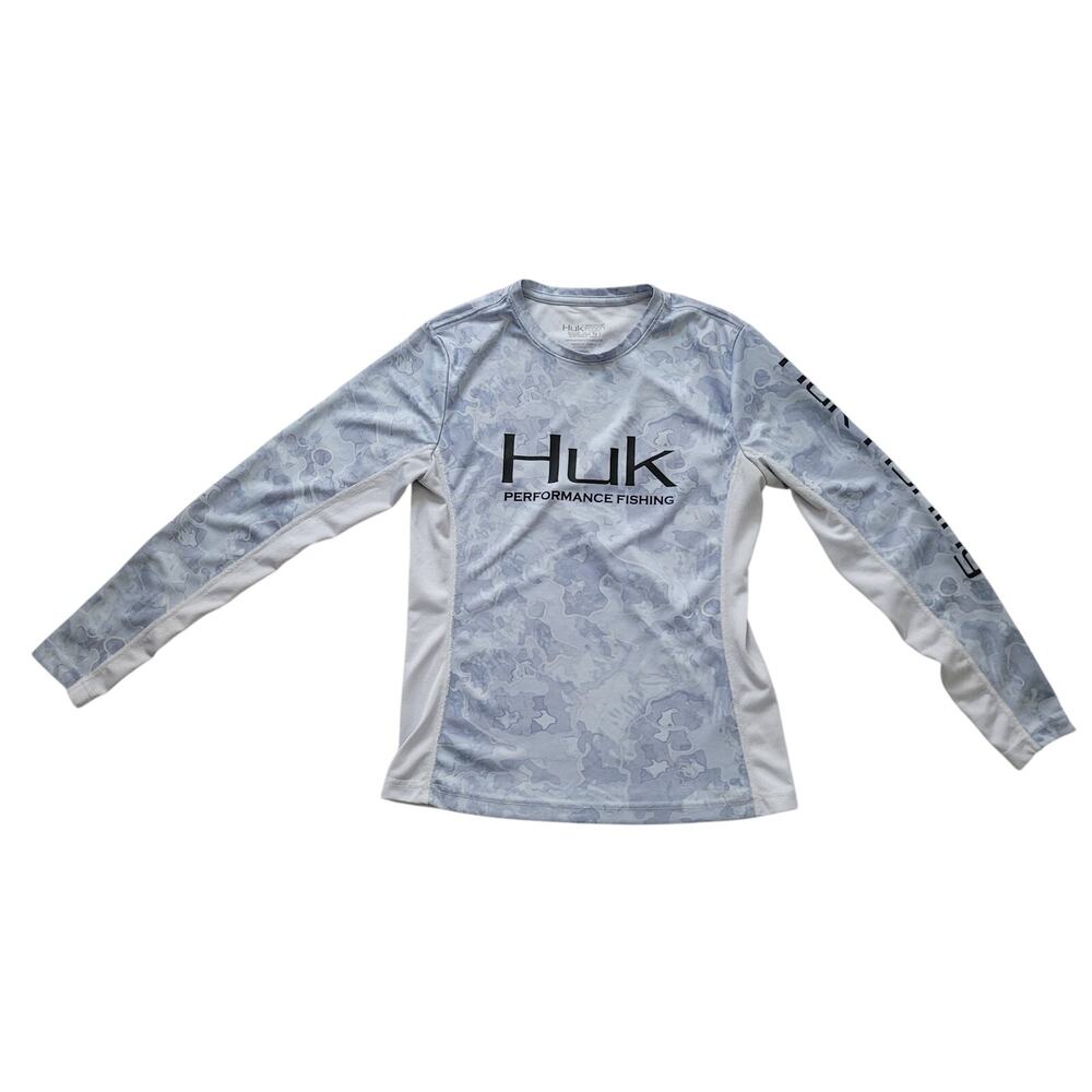 Huk	Size	S Men's‎ Camo Performance Fishing Long Sleeve Top Outdoors Camping